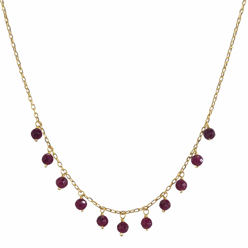 14k Ruby Dangle Necklace