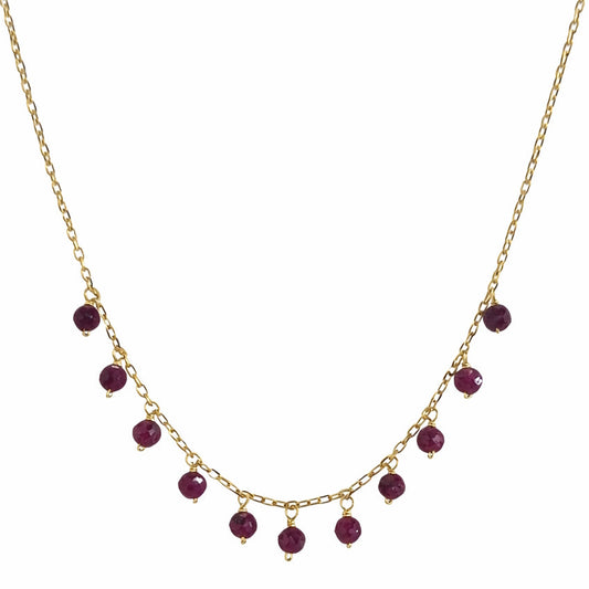 14k Ruby Dangle Necklace