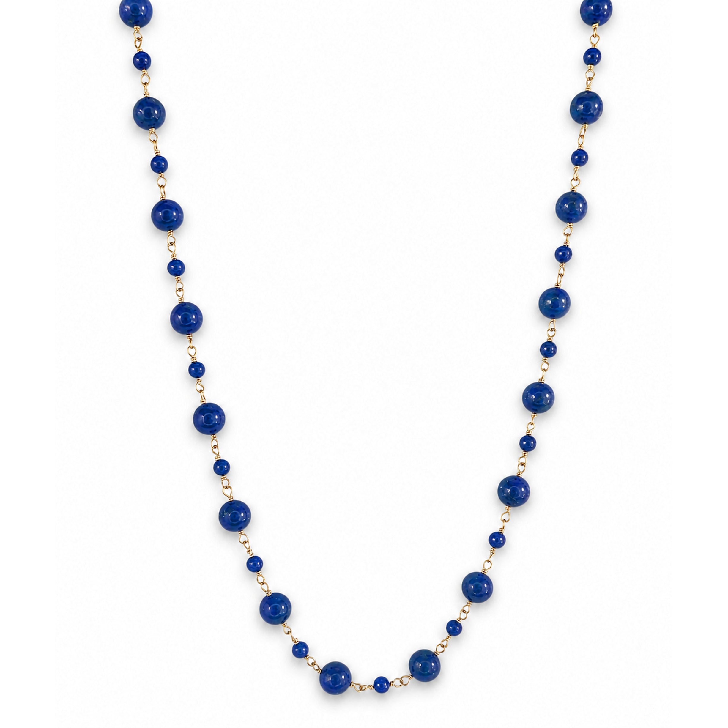 14k Lapis 1x1 Alternate Link Necklace