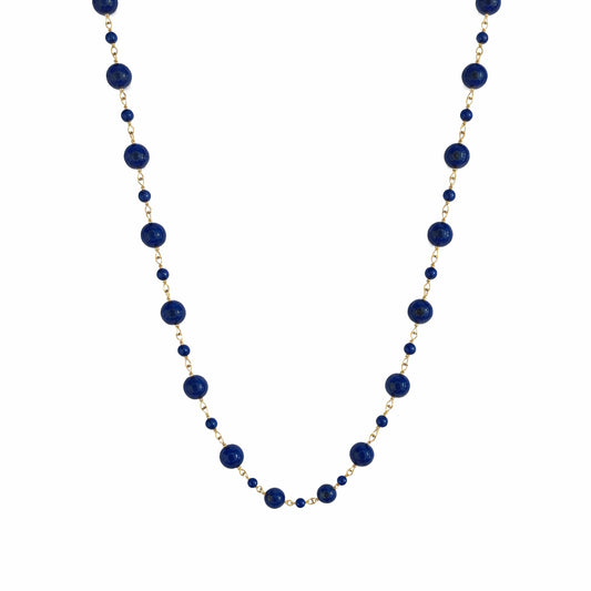 14k Lapis 1x1 Alternate Link Necklace