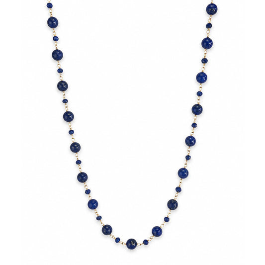 14k Lapis 1x1 Alternate Link Necklace