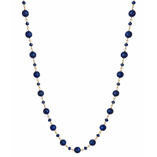 14k Lapis 1x1 Alternate Link Necklace