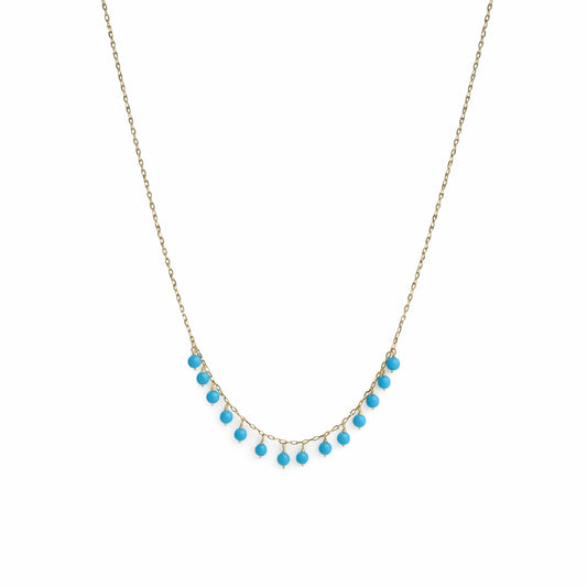 14k Turquoise Dangle Necklace