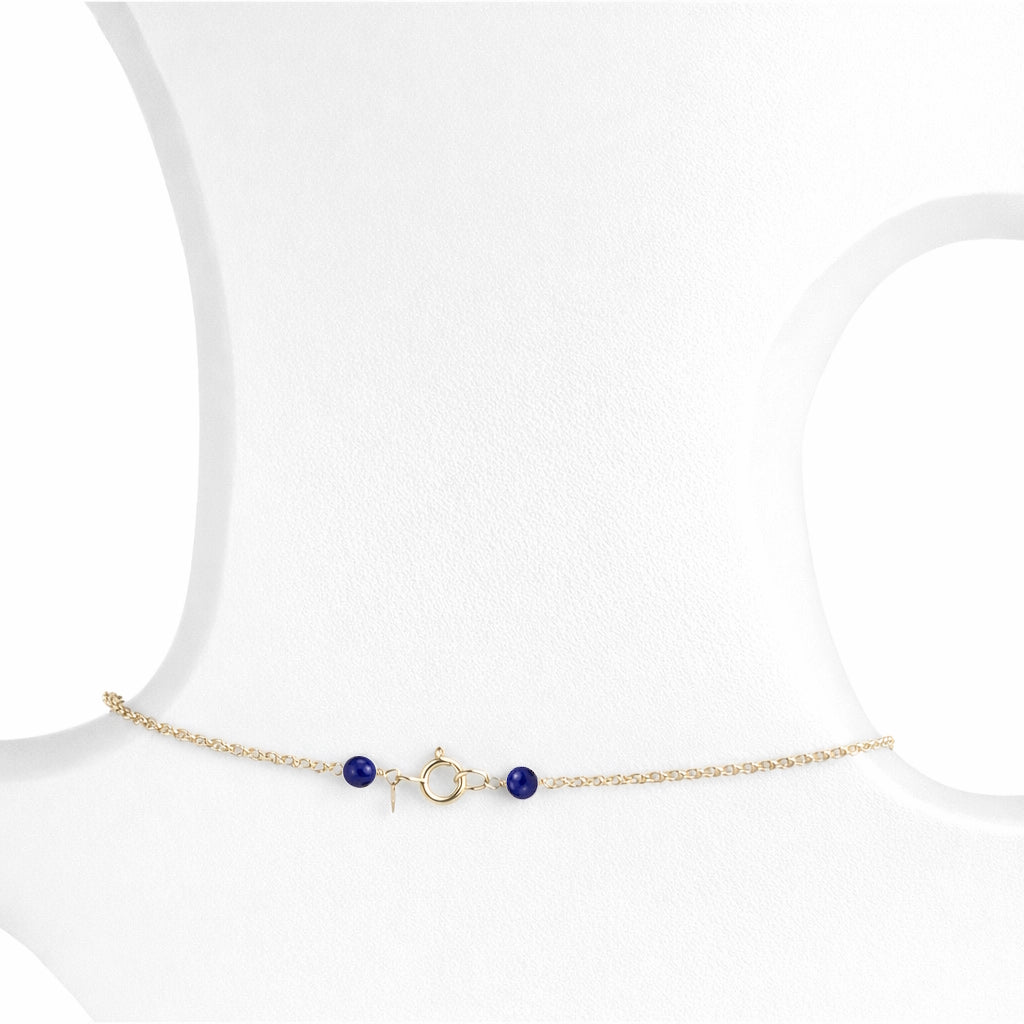 14k Lapis Graduated Link Center Necklace