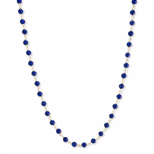 14k Lapis 4MM Link Necklace