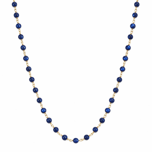 14k Lapis 4MM Link Necklace