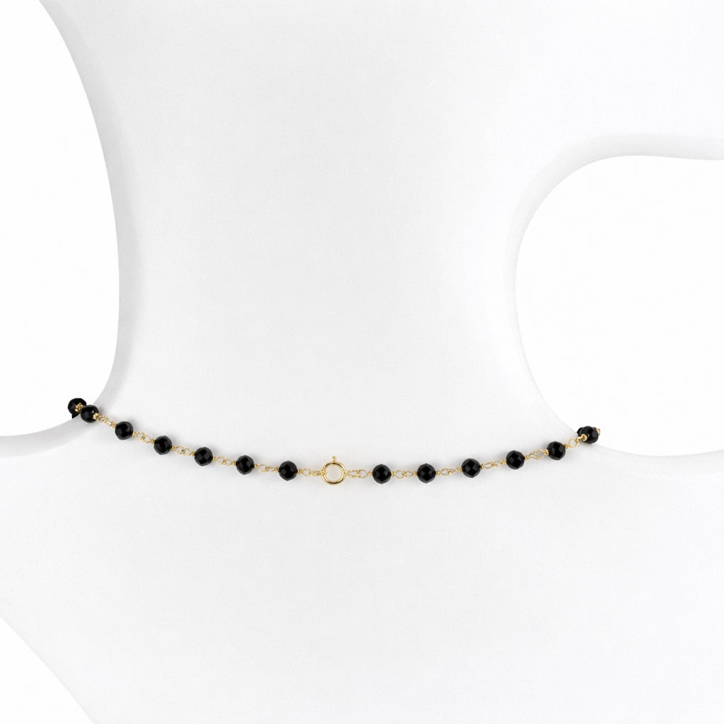 14k Black Spinel Link Necklace