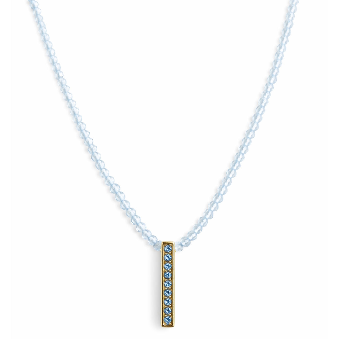 14k Gemstones Small Beads with Mix Pendant Necklace