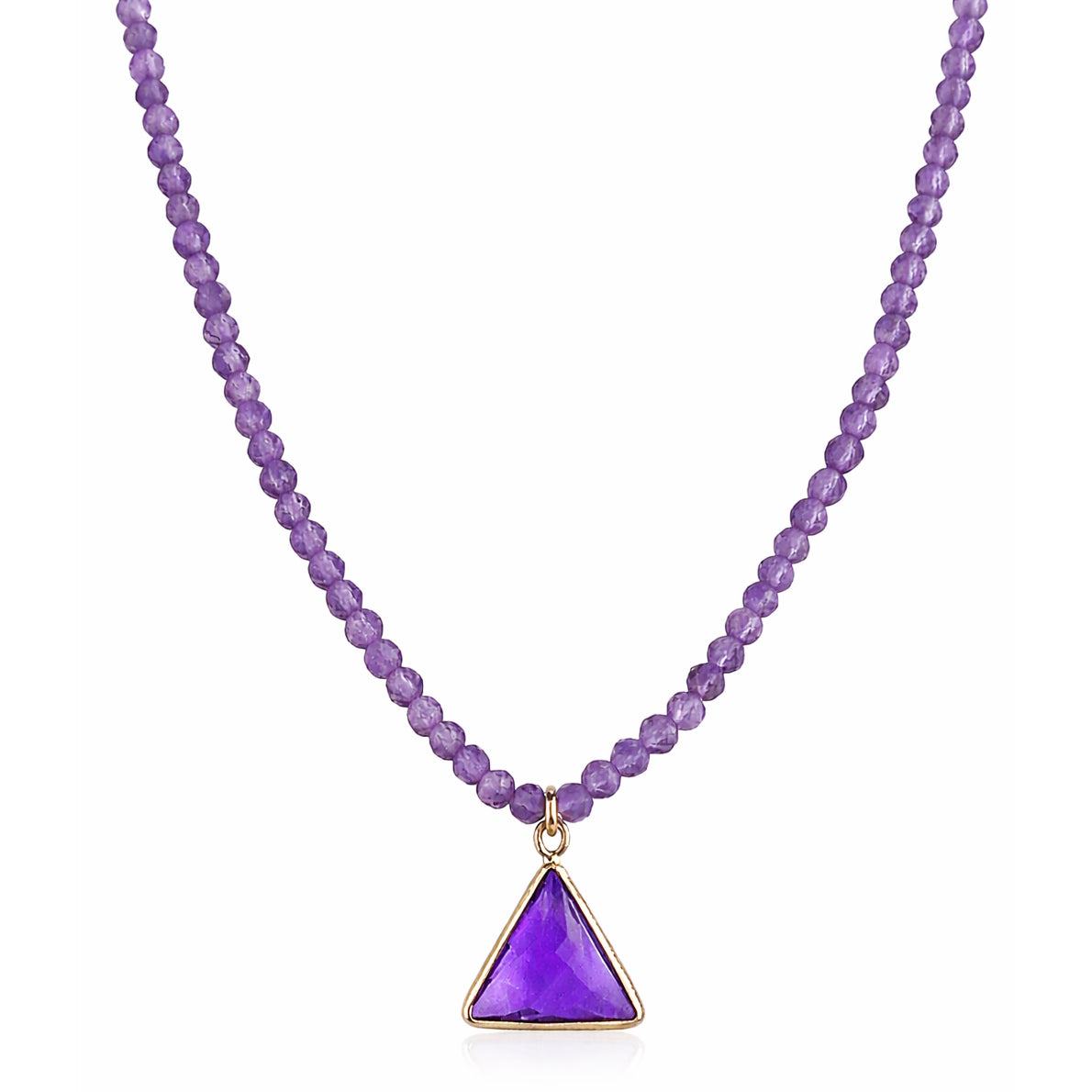 14k Gemstones Small Beads with Mix Pendant Necklace