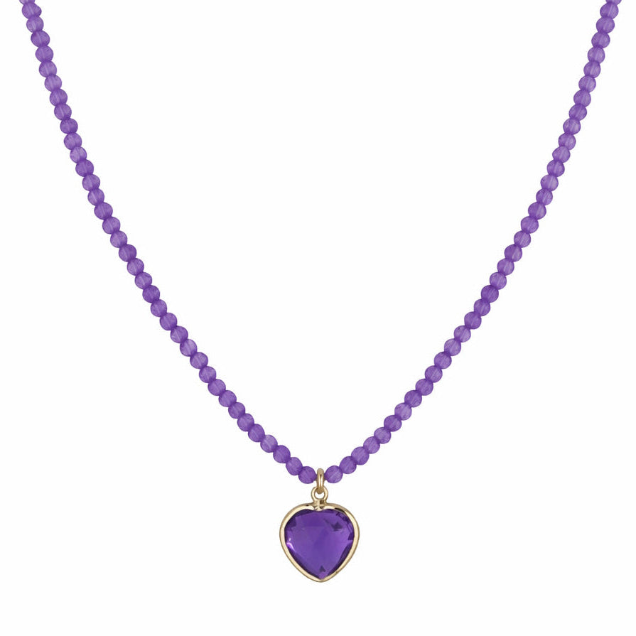 14k Gemstones Small Beads with Mix Pendant Necklace