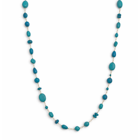 14k Turquoise Mixed Shape Link Necklace