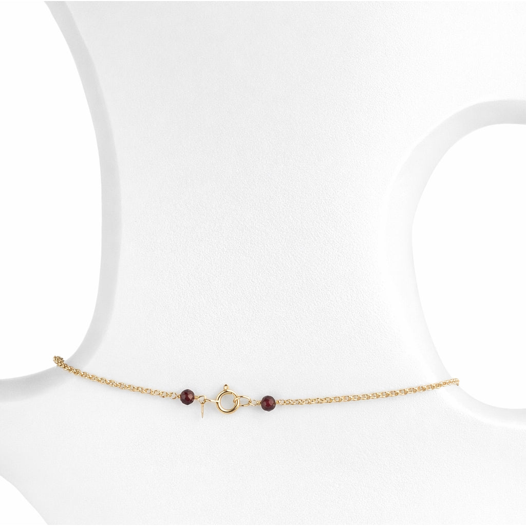 14k Garnet Coin Link Center Necklace