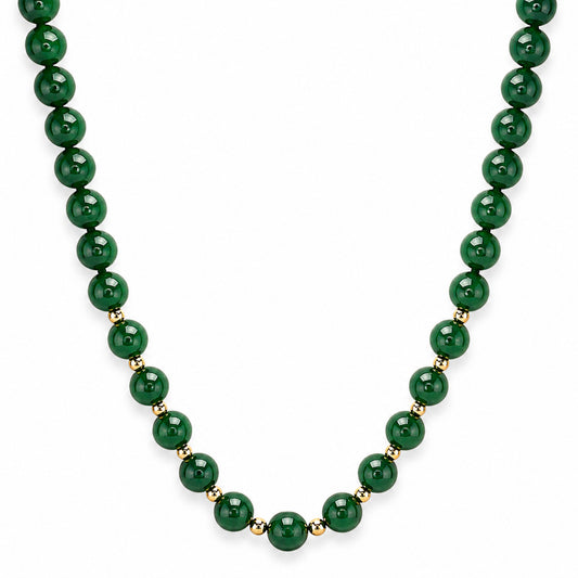14k Malachite Gold Ball 1X1 Center Necklace