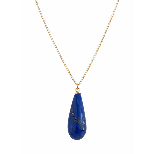 14k Lapis Drop Necklace