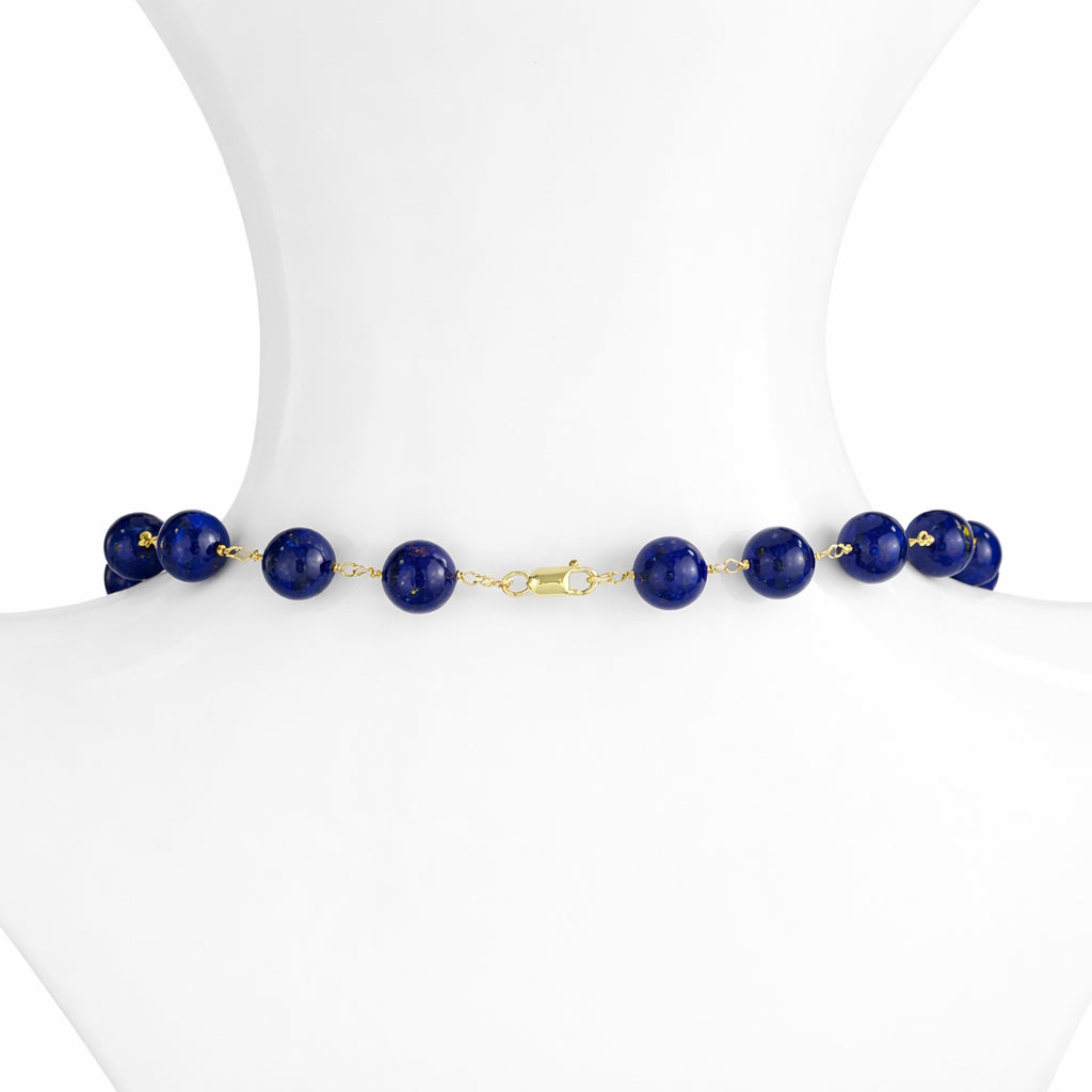 14k Lapis Oval Center Link Necklace