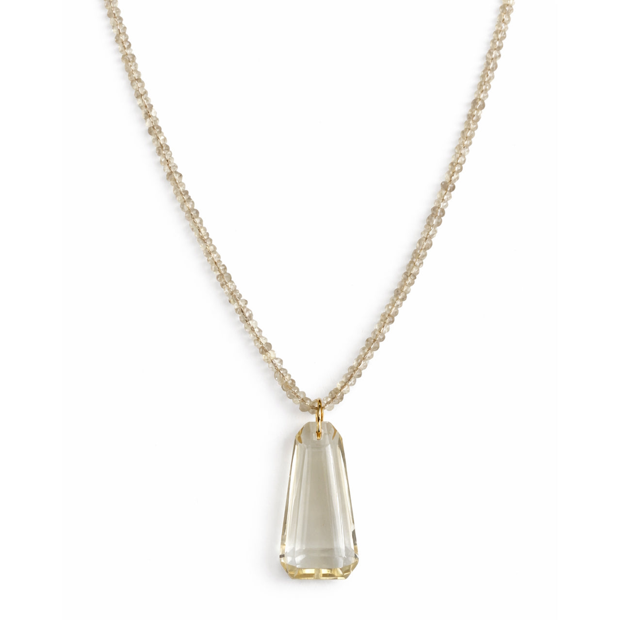 14k Lemon Quartz Pendant Necklace