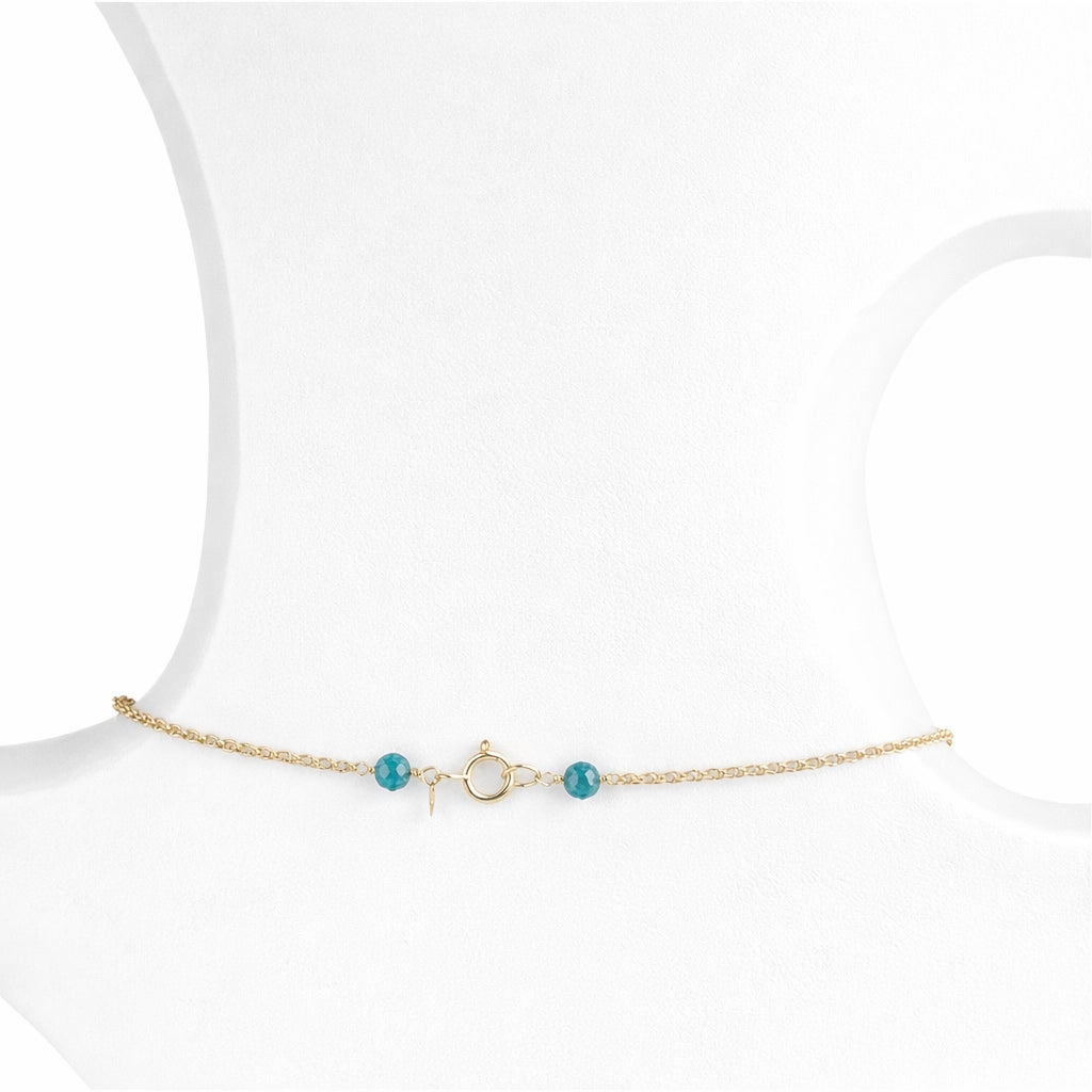 14k Swiss Blue Topaz 7 Graduated Heart Necklace