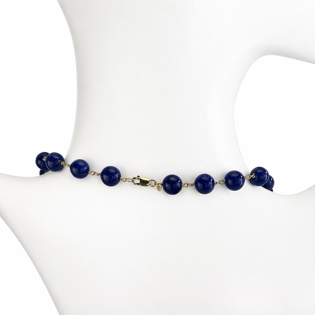 14k Lapis Coin Center Link Necklace