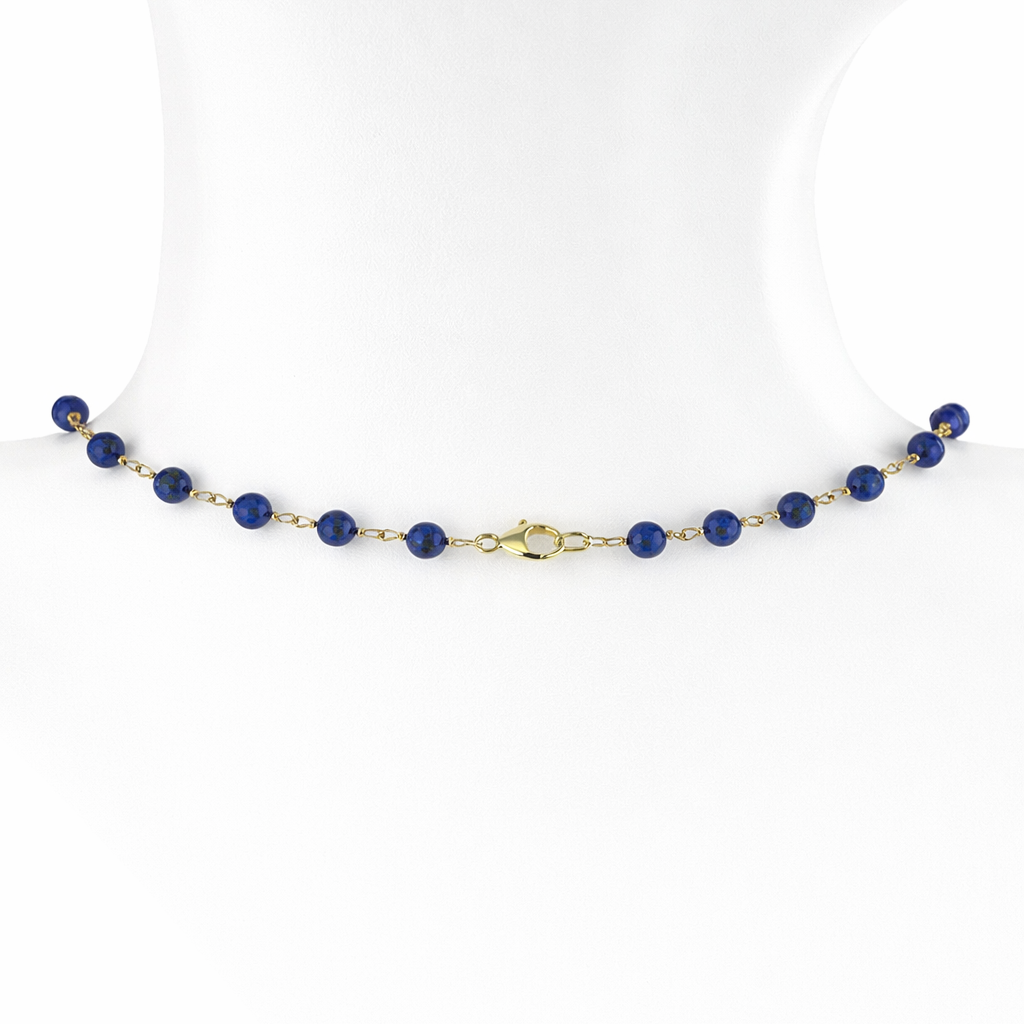 14k Lapis Link with Elephant Pendant Necklace