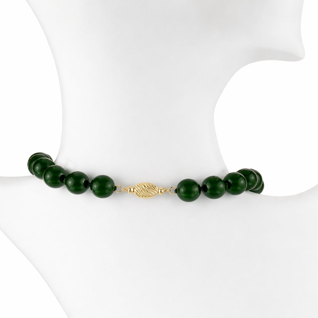 14k Nephrite Jade Knotted Necklace