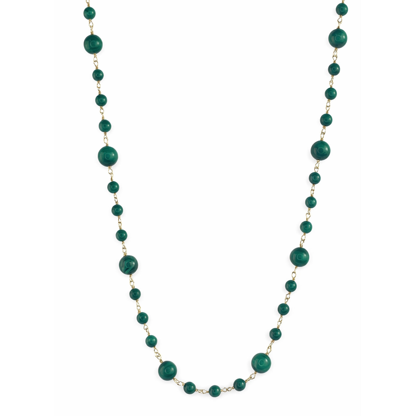 14k Malachite Link Necklace
