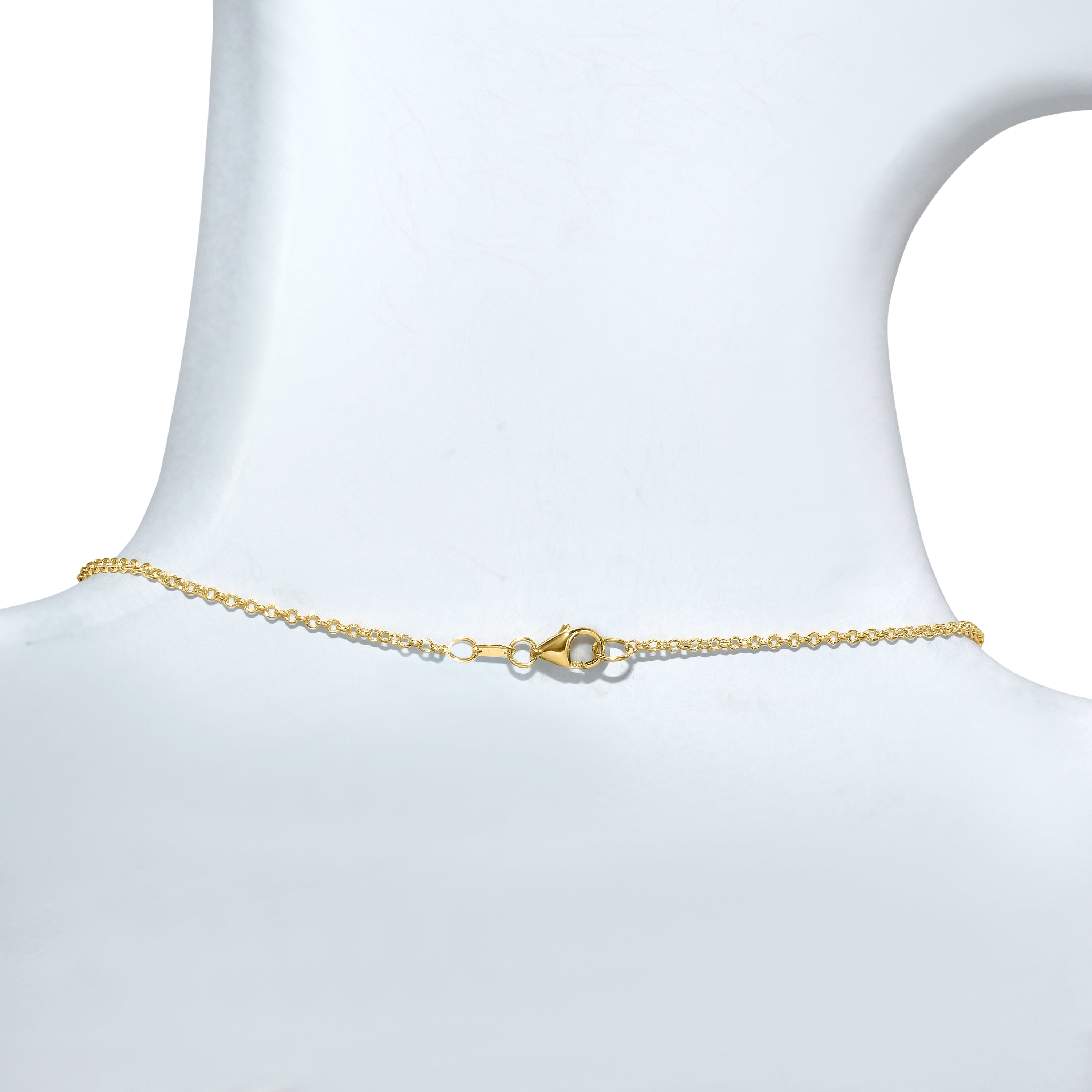 14k Swiss Blue Topaz or Blue Topaz 5 Round Bezel Center Necklace