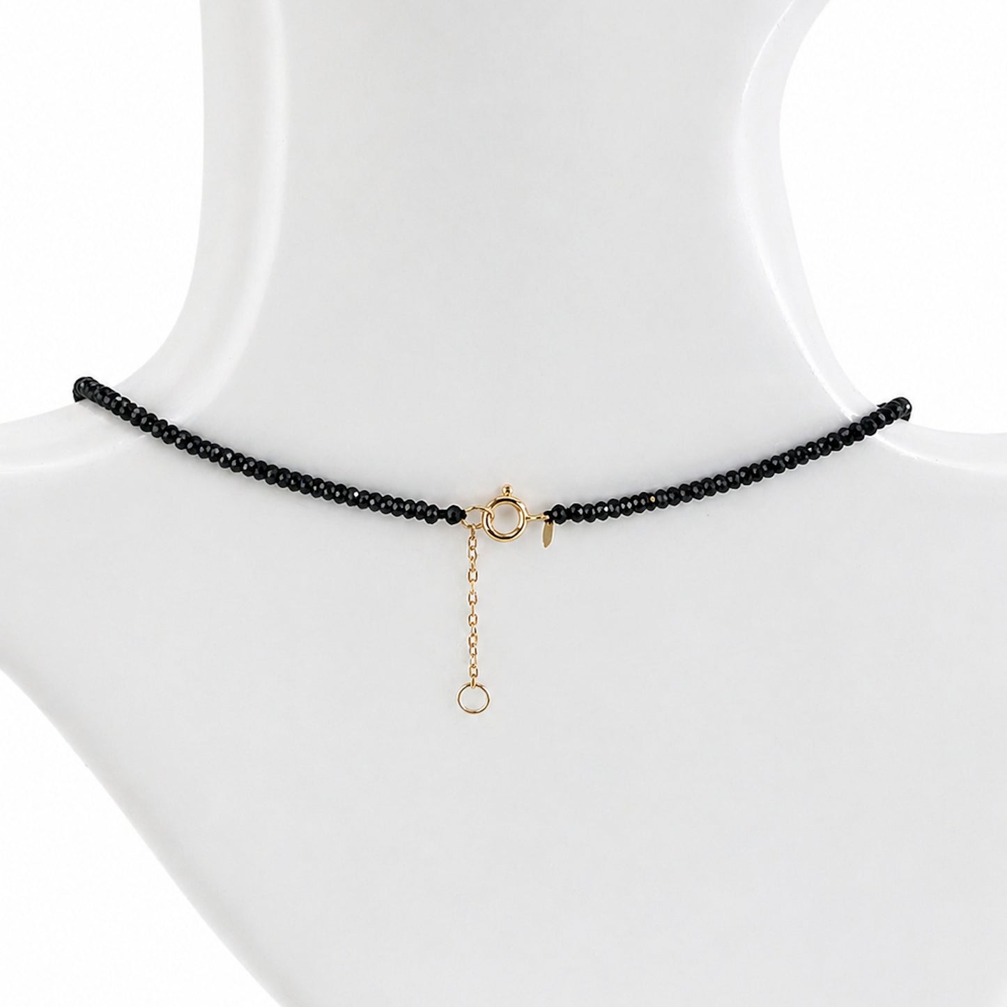 14k Black Spinel with Black Onyx Rectangle Shape Pendant Necklace