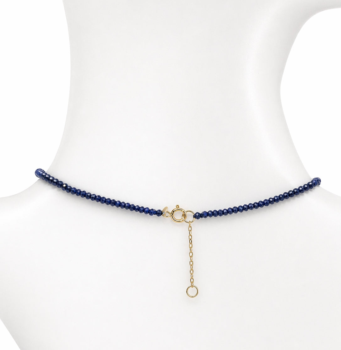 14k Gemstones Small Beads with Mix Pendant Necklace
