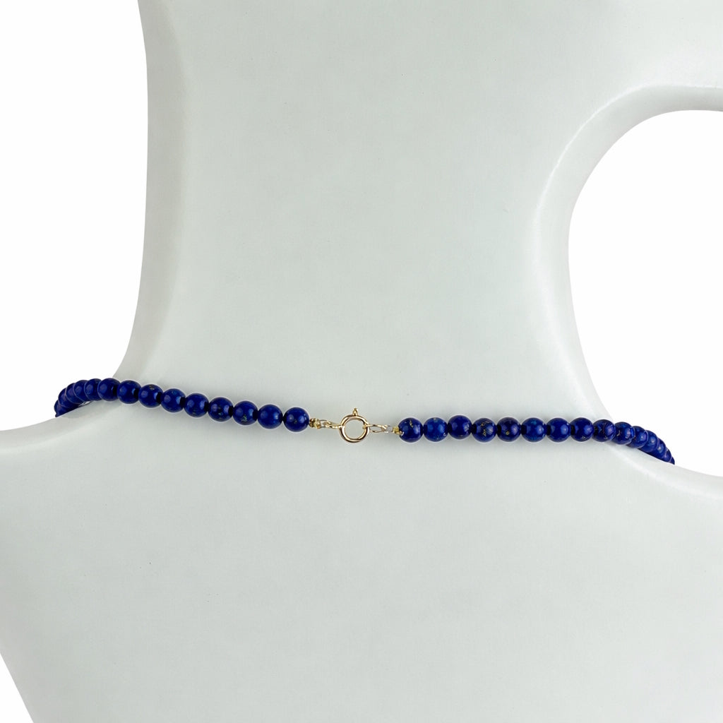 14k Lapis with Round Coin Center Necklace