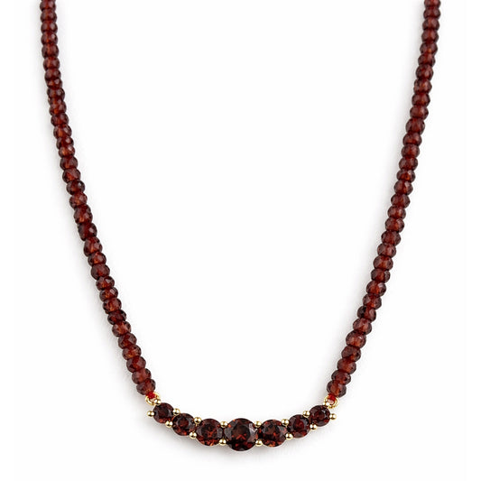 14k Garnet or Citrine Curved Bar Necklace