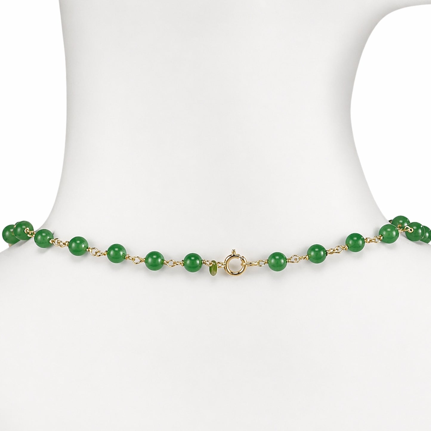 14k Jade Link with Round Pendant Necklace
