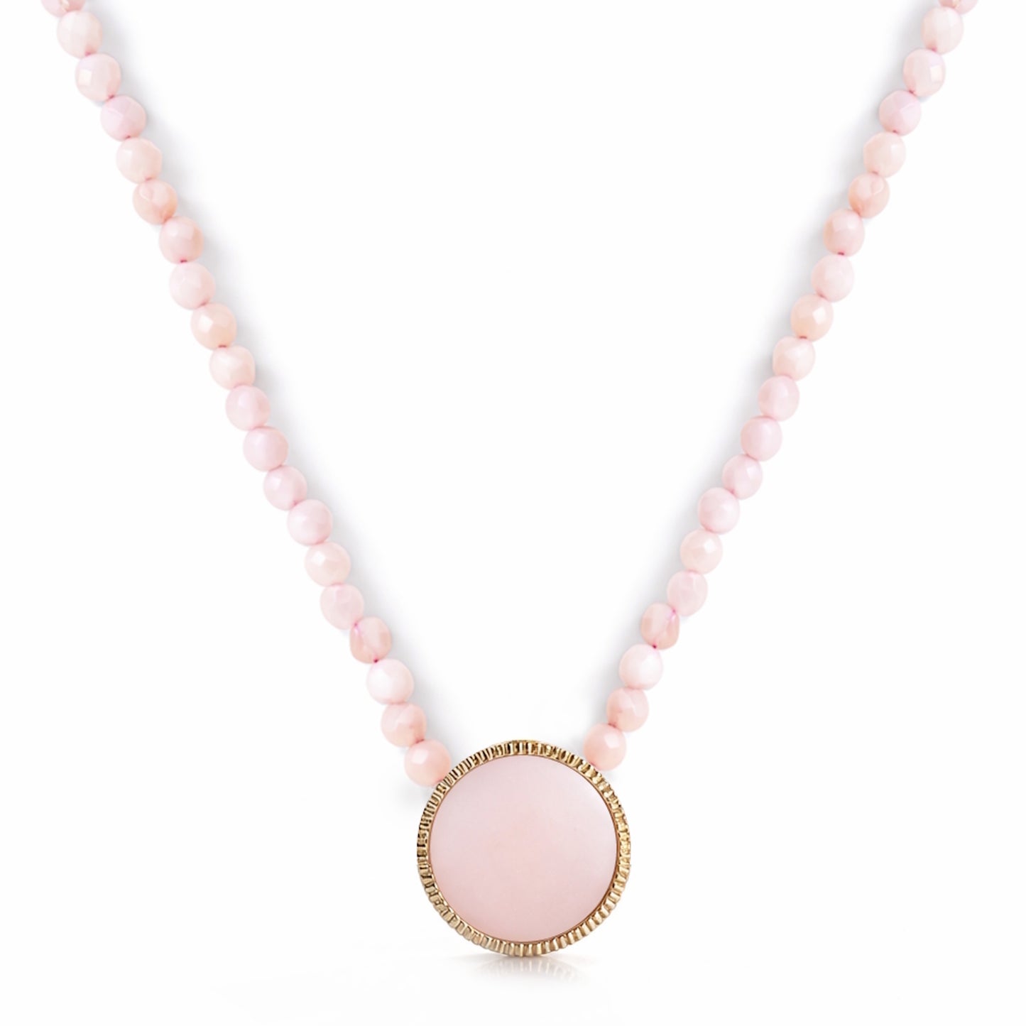 14k Gemstones Small Beads with Mix Pendant Necklace