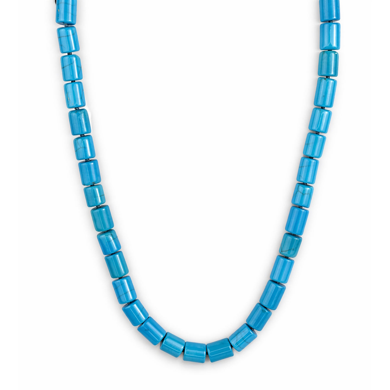 14k Turquoise Round Tube Knotted Necklace