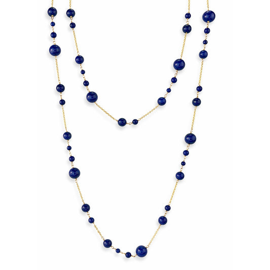 14k Lapis Station Link Necklace