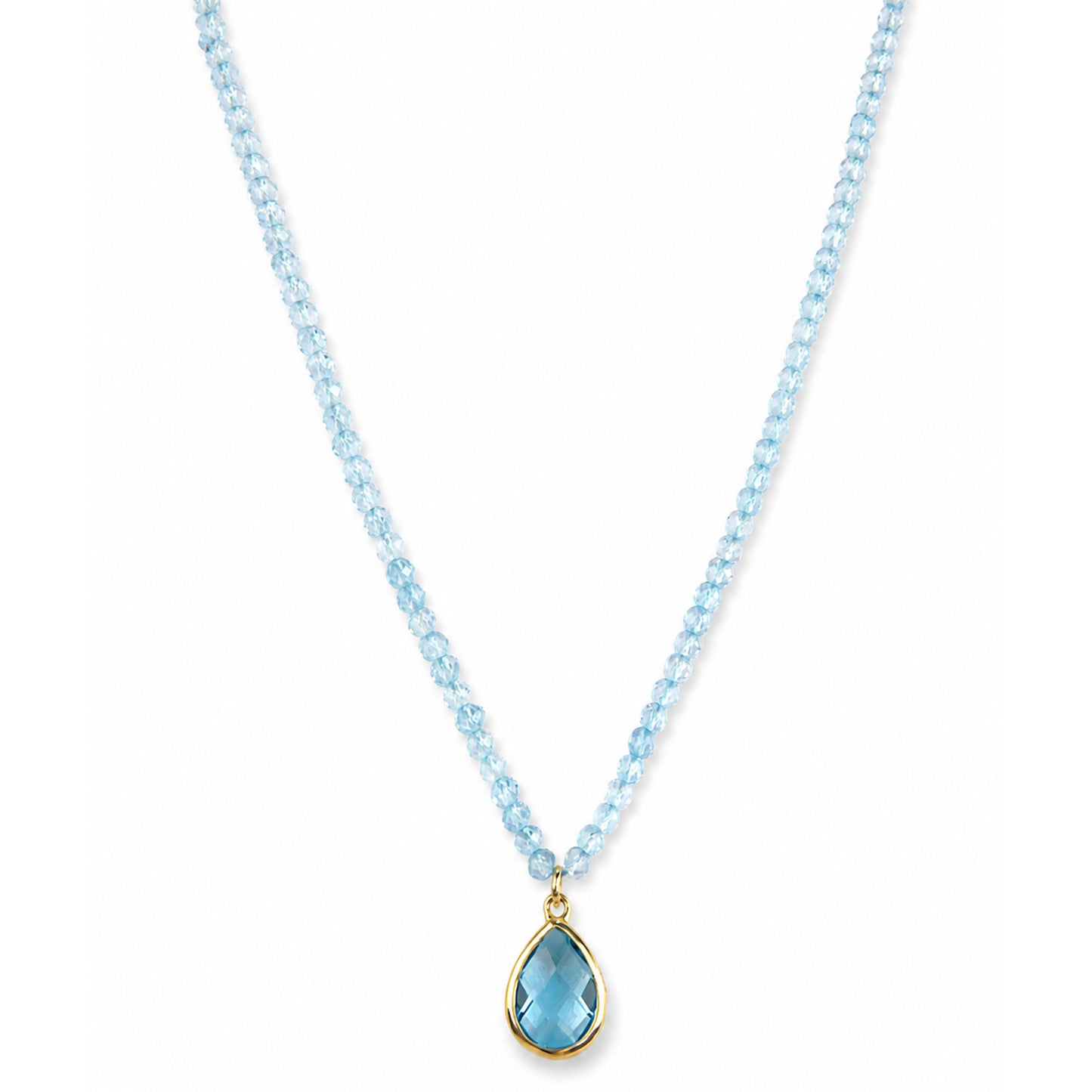 14k Gemstones Small Beads with Mix Pendant Necklace
