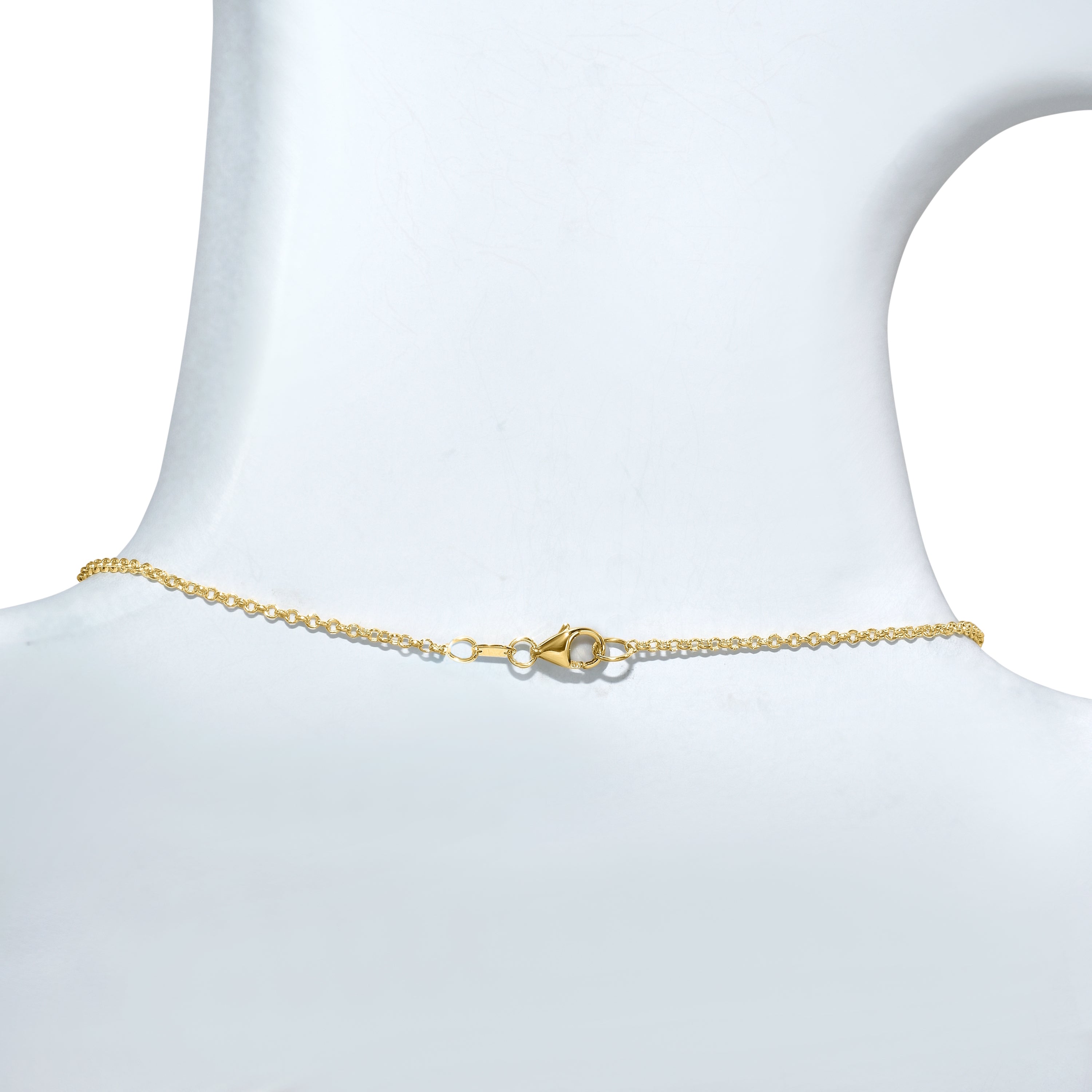 14k Multi Gemstone 5 Bezel Link Necklace