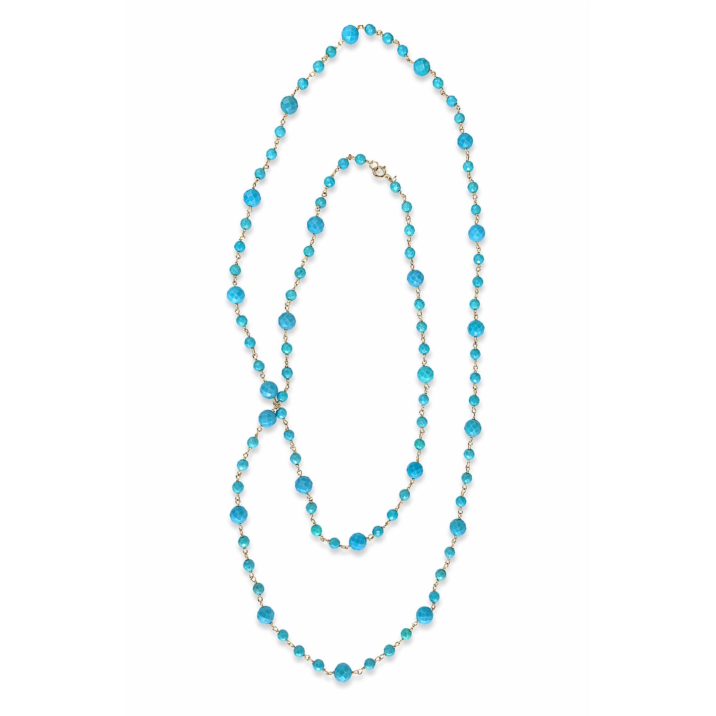 14k Turquoise Station Link Necklace