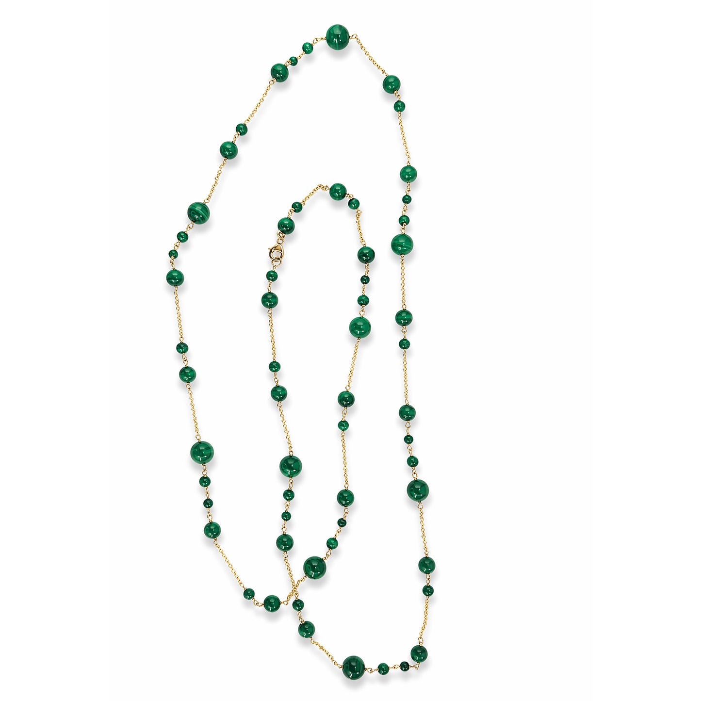 14k Malachite Station Link Necklace