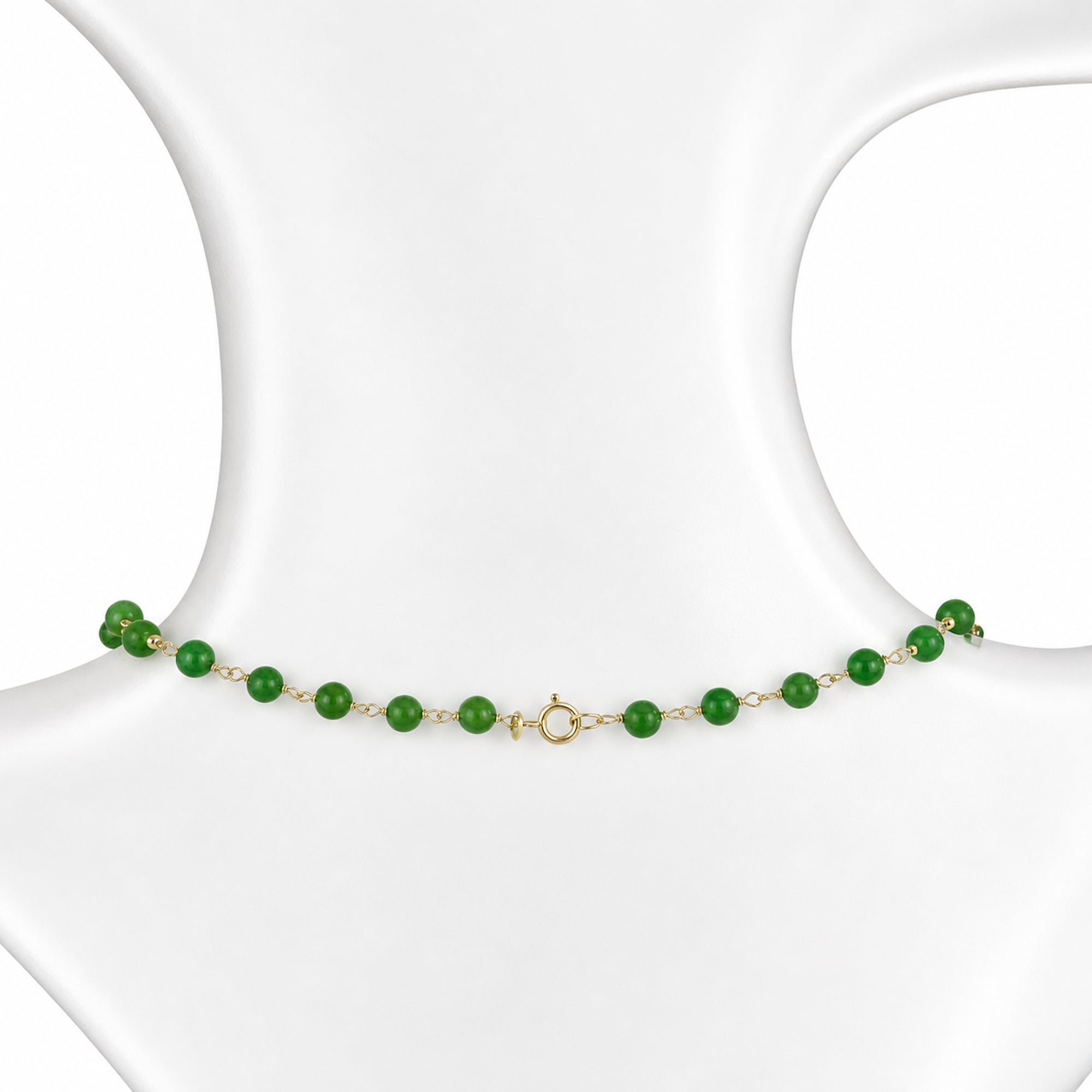 14k Green Jade with Large Elephant Pendant Necklace