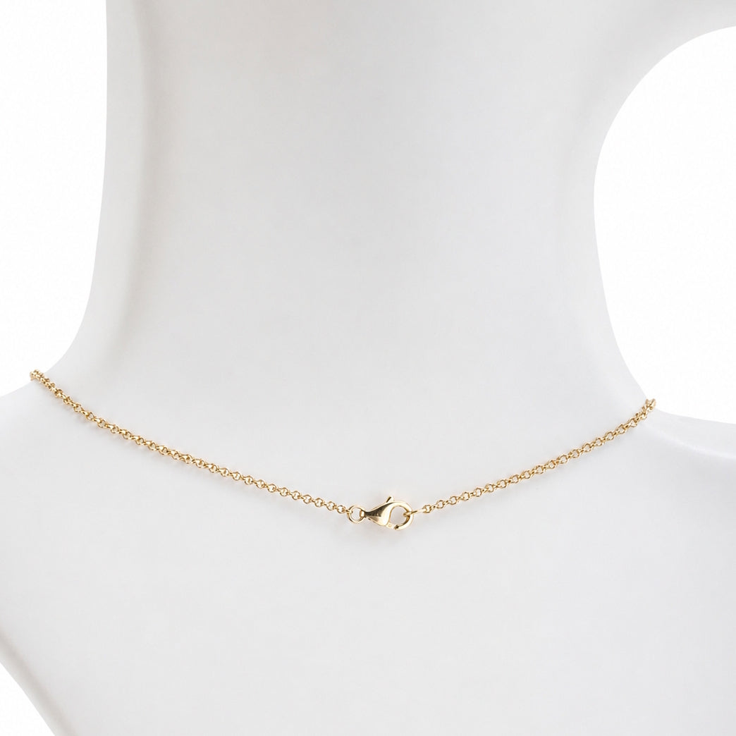 14k Blue Topaz Mixed Shape Bezel Necklace