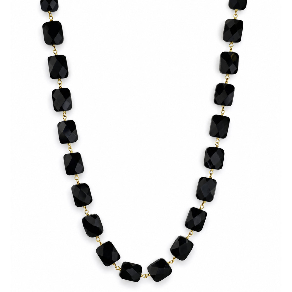 14k Black Onyx Link Necklace