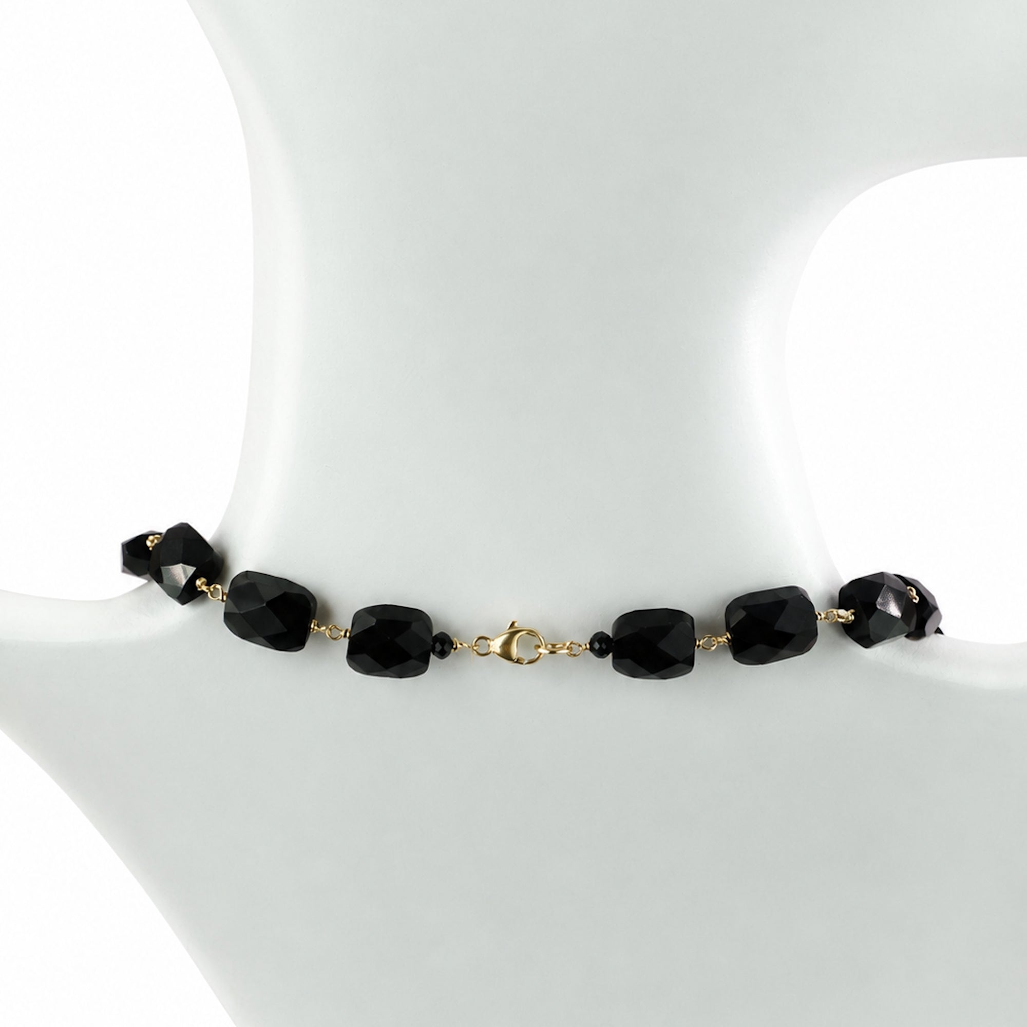 14k Black Onyx Link Necklace