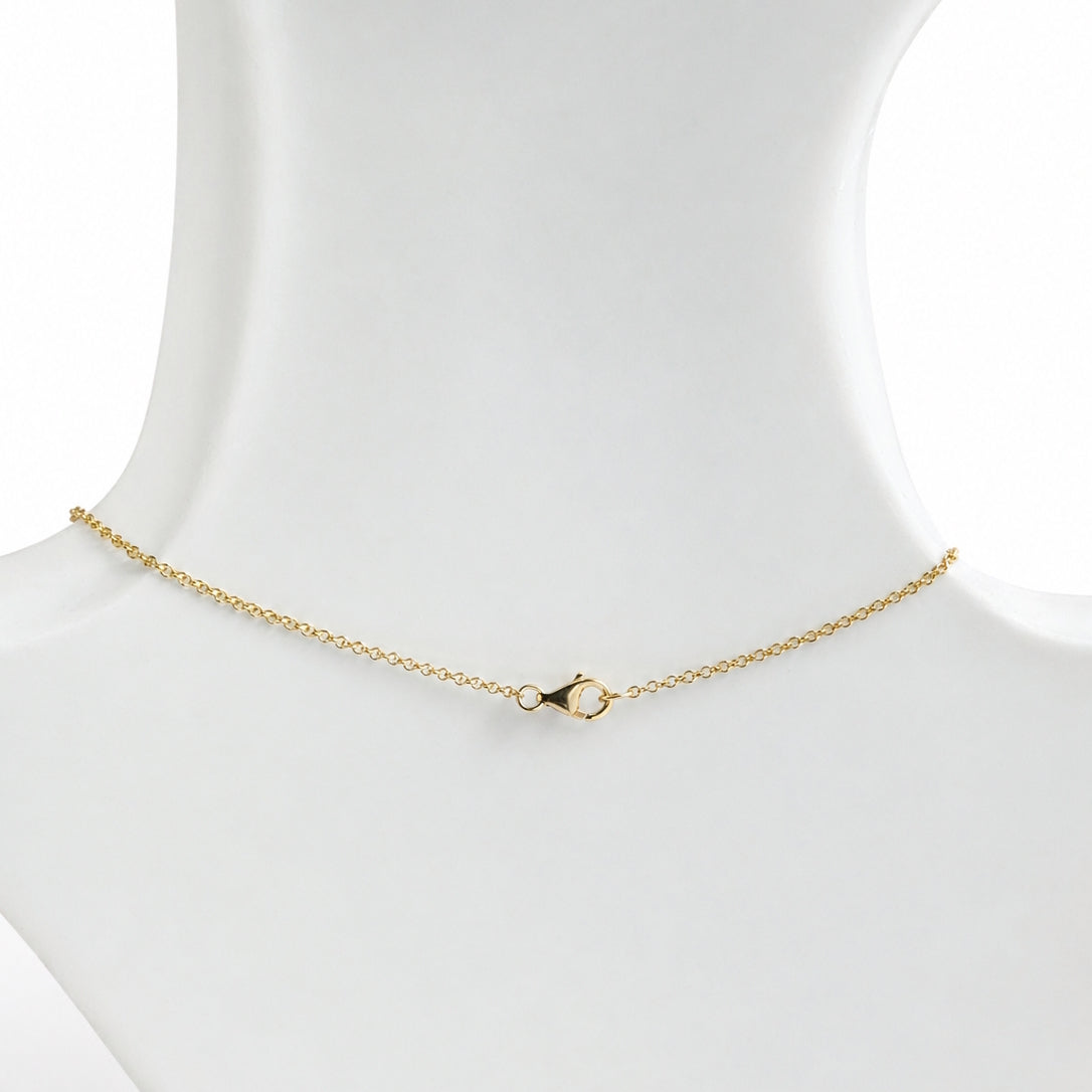 14k Amethyst Round Bezel Paperclip Center Necklace