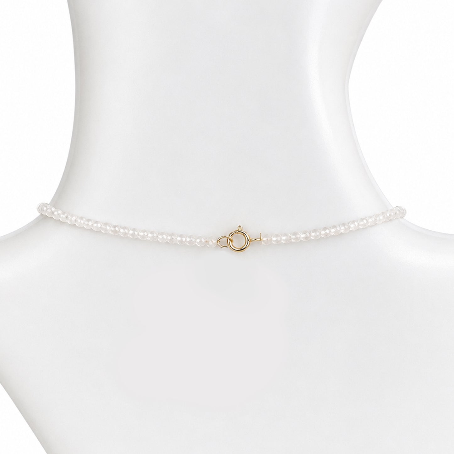 14k White Topaz with Mother of Pearl & Diamond 0.24CT Heart Pendant Necklace