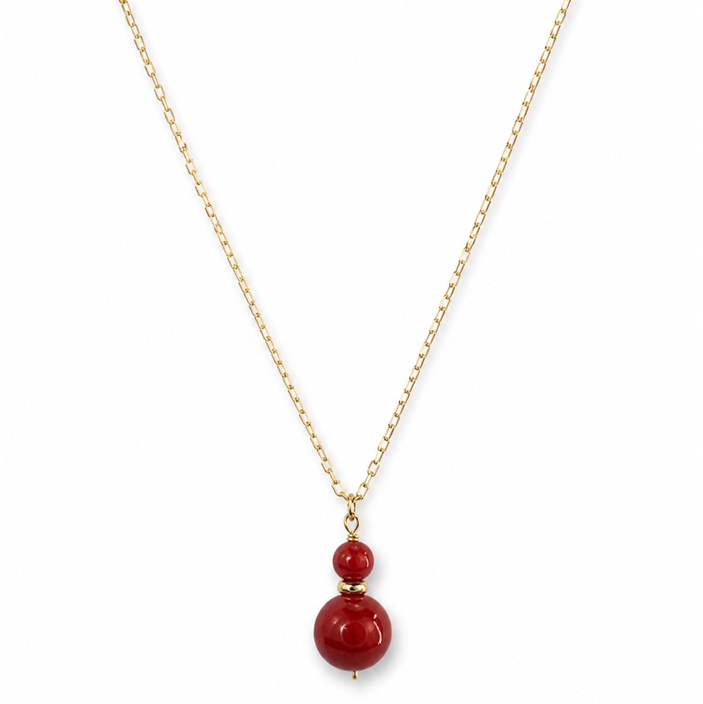 14k Red Coral Pendant Necklace
