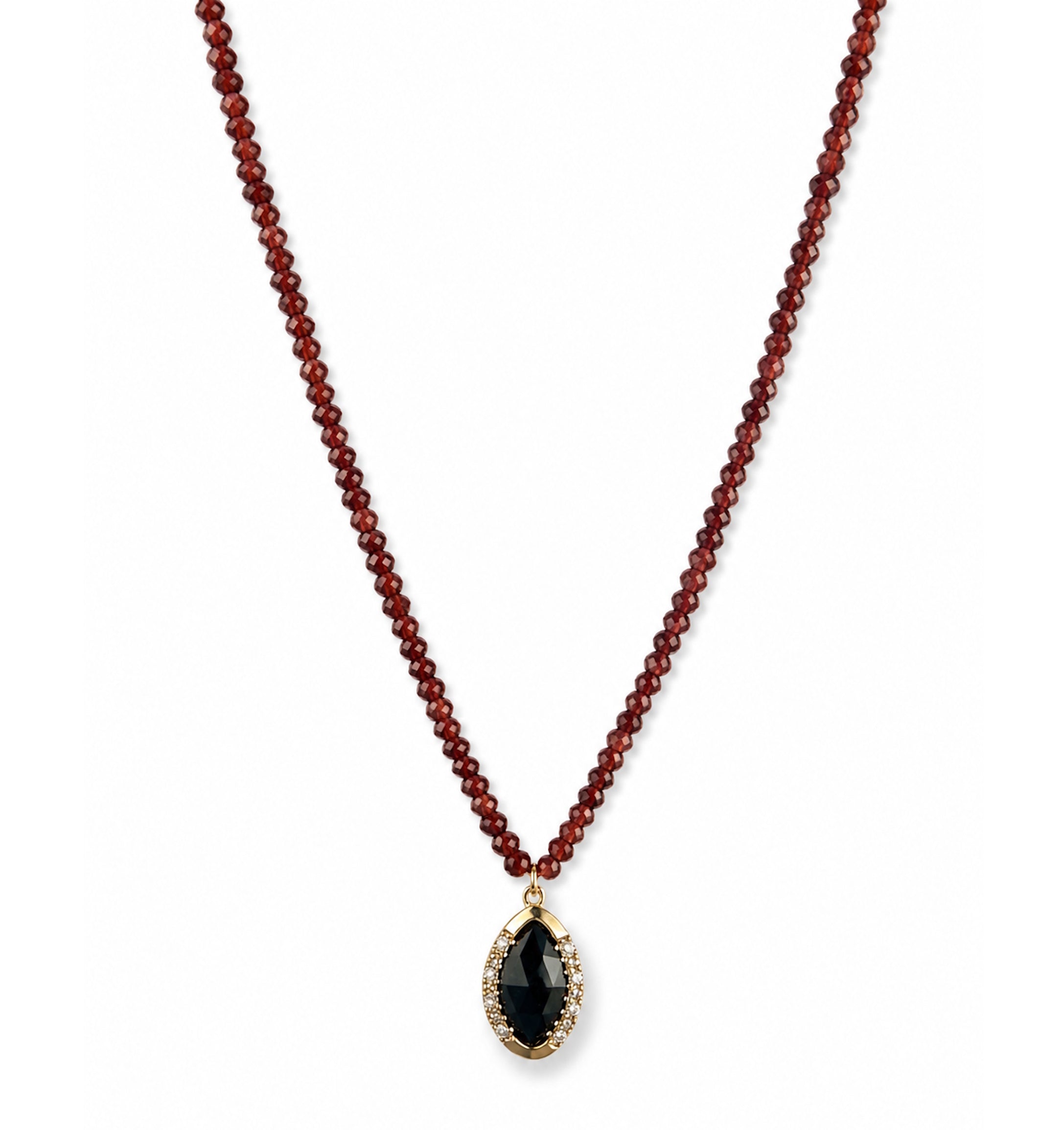 14k Gemstones Small Beads with Mix Pendant Necklace