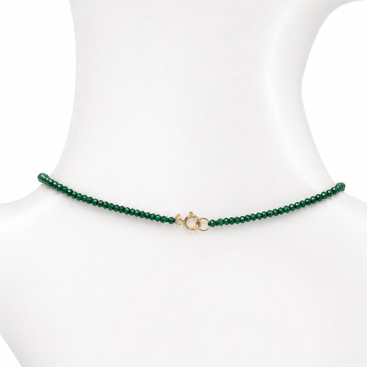 14k Green Onyx with Rectangle Bezel Center Necklace