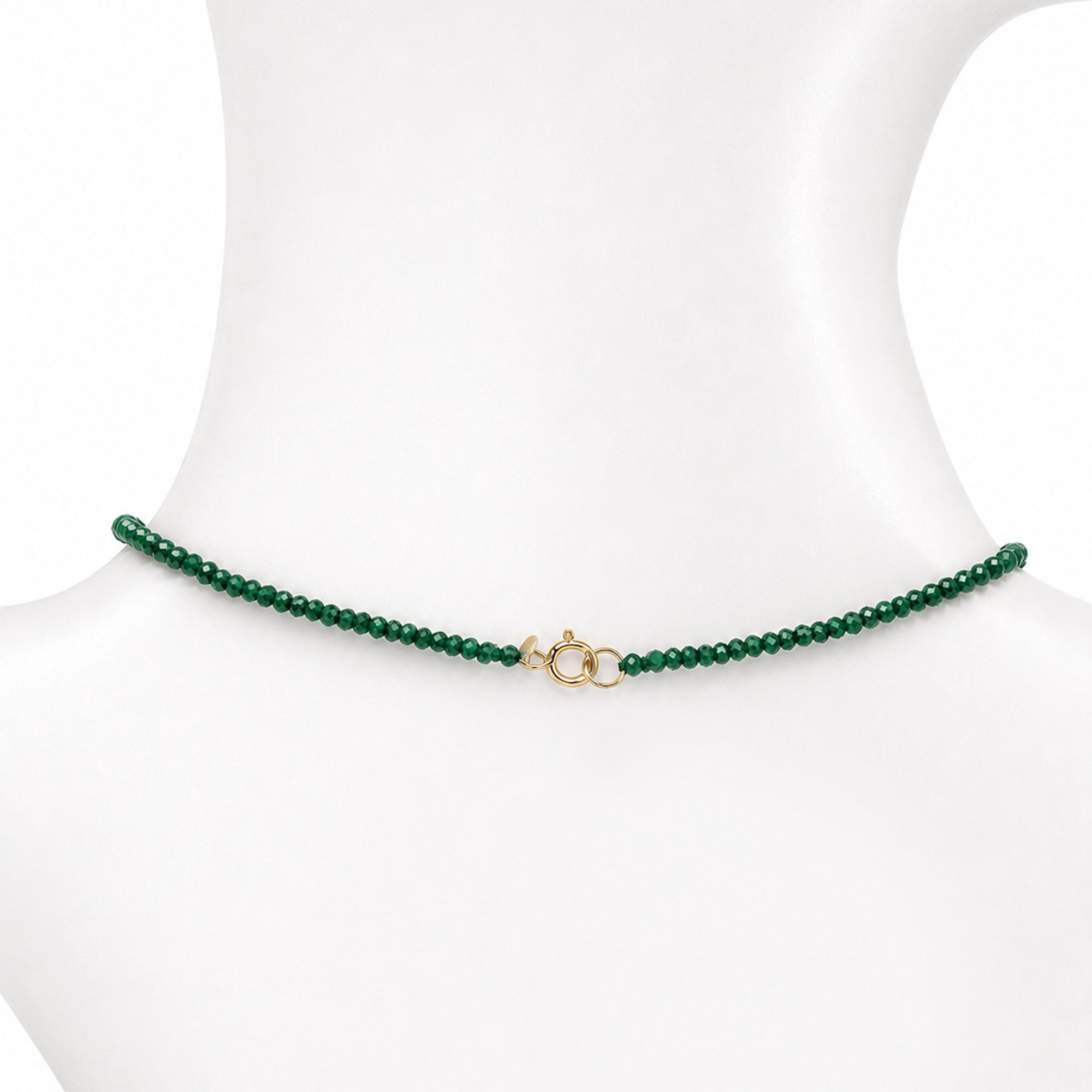 14k Green Onyx with Rectangle Bezel Center Necklace