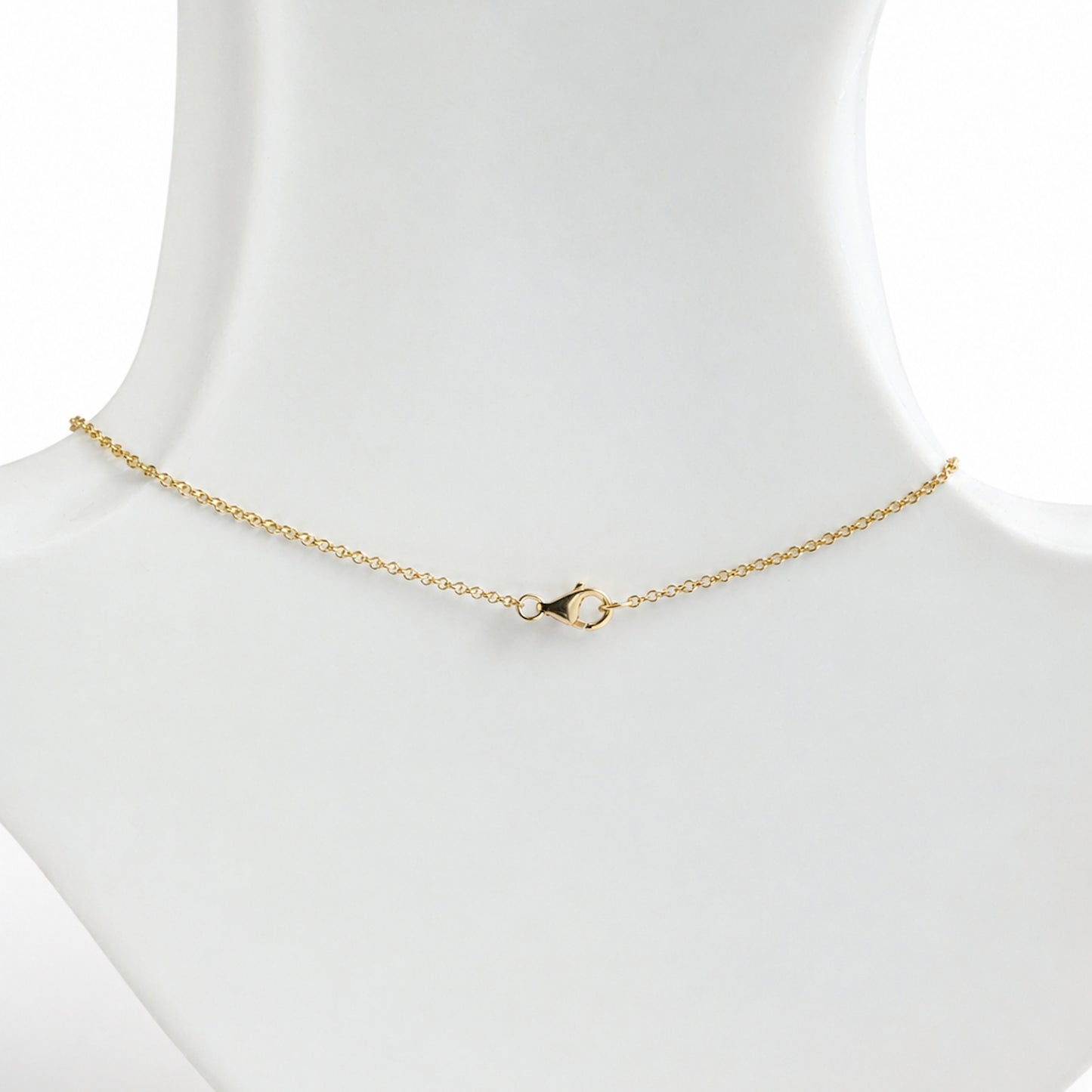 14k Amethyst 5 Round Bezel Drop Paperclip Necklace