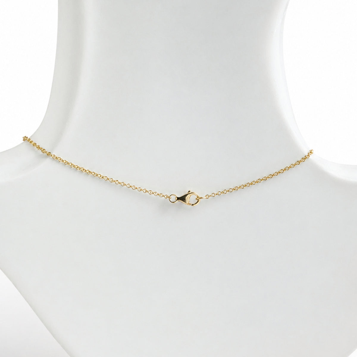 14k Amethyst 5 Round Bezel Drop Paperclip Necklace